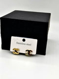 Elegant gold stud earrings featuring the iconic CC logo, perfect for any occasion.