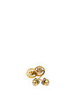 Elegant gold stud earrings set featuring crystal accents and smooth gold design, perfect for any occasion.