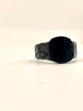 Silver Onyx Ring – Honeycomb Pattern