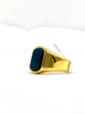 Classic gents ring with polished black centrepiece