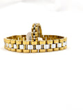 Gold and Silver Stainless Steel Bracelet and Ring Set for Men