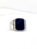 Minimalist artificial fashion ring for men in silver tone