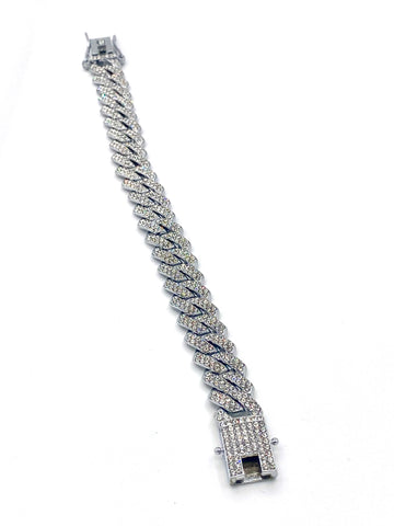 Iced-out artificial diamond bracelet for men and women