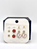 Elegant Butterfly & Floral Stud Earring Set – 6 Pairs