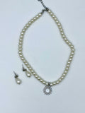 Classic Pearl Necklace & Drop Earrings Set