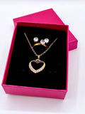 Elegant Heart Pendant Jewelry Gift Set – 3 Piece