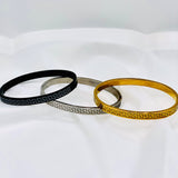 Premium Stainless Steel Greek Key Bangle Set