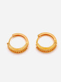 Elegant Gold Textured Huggie Hoop Earrings