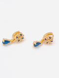 Floral Drop Hoop Earrings with Teardrop Stones
