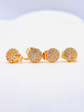 Gold Plated Round Cubic Zirconia Stud Earrings