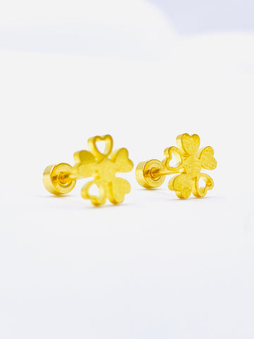 Gold Color Stainless Steel Stud Earrings