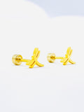 Gold Color Stainless Steel Stud Earrings